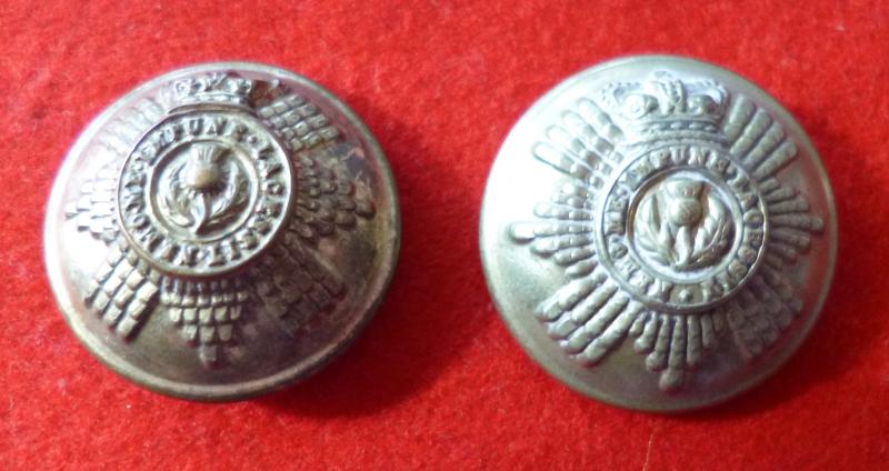 Scots Guards Victorian Crown Gilt Brass Buttons