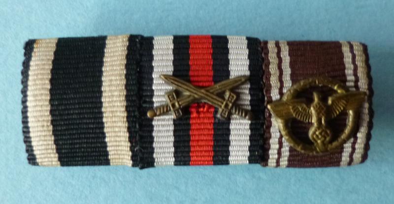 Third Reich : German Medal Ribbon-bar with Three Ribbons.